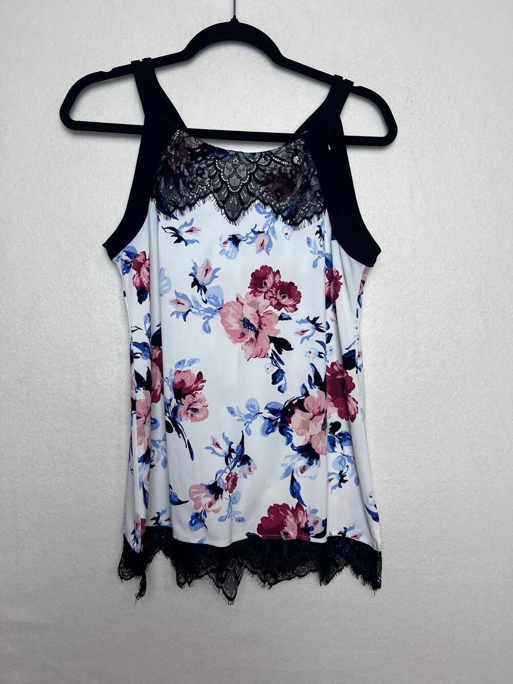 White House Black Market Women's Floral Lace Trim Camisole Size Small